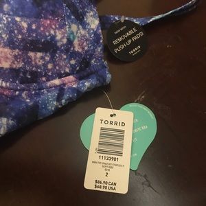 Brand new galaxy print Torrid swimsuit top